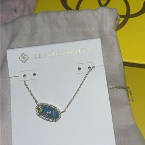 Marine opal Kendra Scott Elisa gold necklace